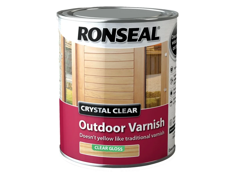 Ronseal CCODVM25L 2.5 Litre Crystal Outdoor Matt Finish Varnish - clear