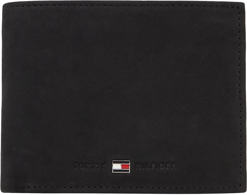 Tommy Hilfiger Men’s Johnson Wallet with Coin Pocket, Black (Black), One Size