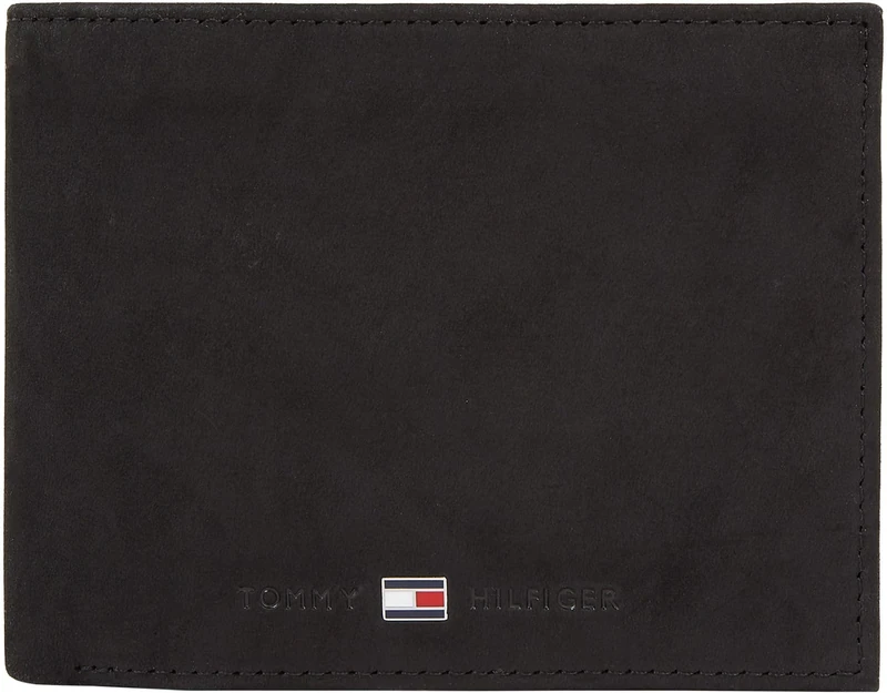Tommy Hilfiger Men’s Johnson Wallet with Coin Pocket, Black (Black), One Size