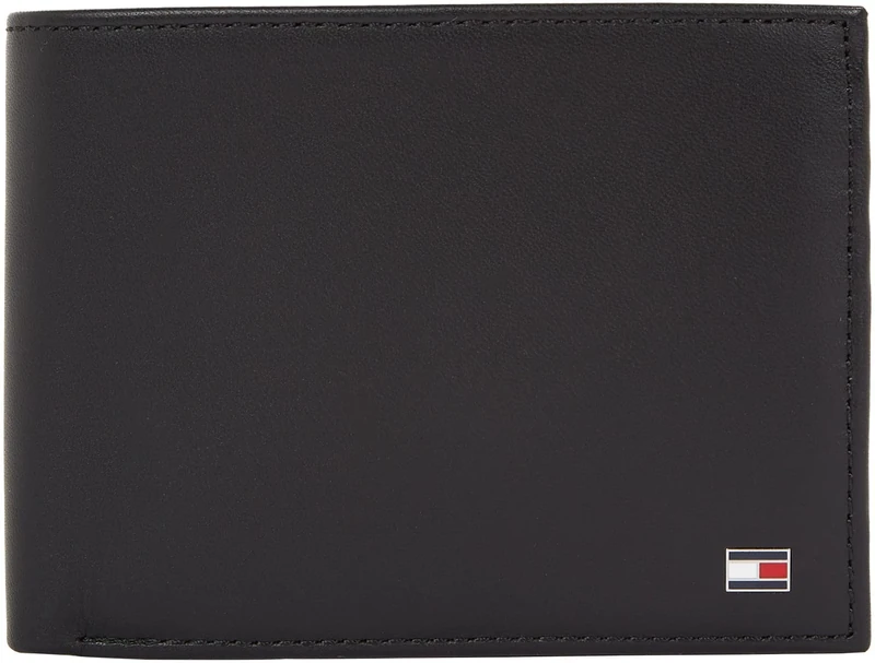 Tommy Hilfiger Men’s Eton Wallet with Coin Pocket, Black (Black), One Size