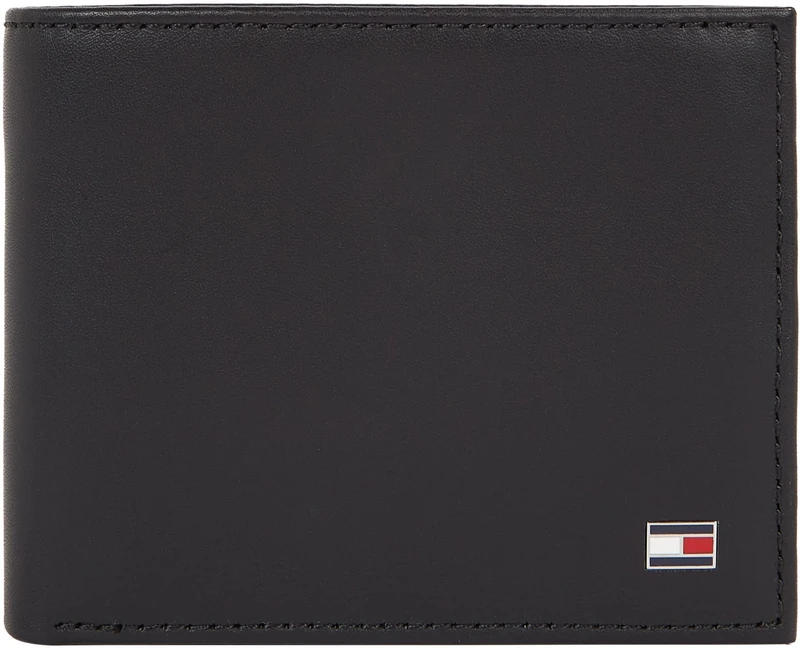 Tommy Hilfiger Men's Eton Mini Wallet - Black Leather