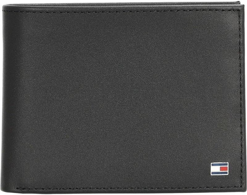 Tommy Hilfiger Men’s Eton Wallet with Coin Pocket, Black (Black), One Size