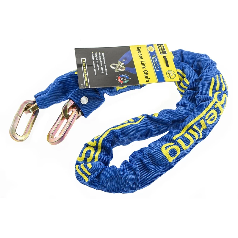 Sterling 150SSP 1.5mtr 50mm Solid Steel Closed Shackle Padlock Set, Black, 10mm x 1.5m Gold Sold Secure Chain