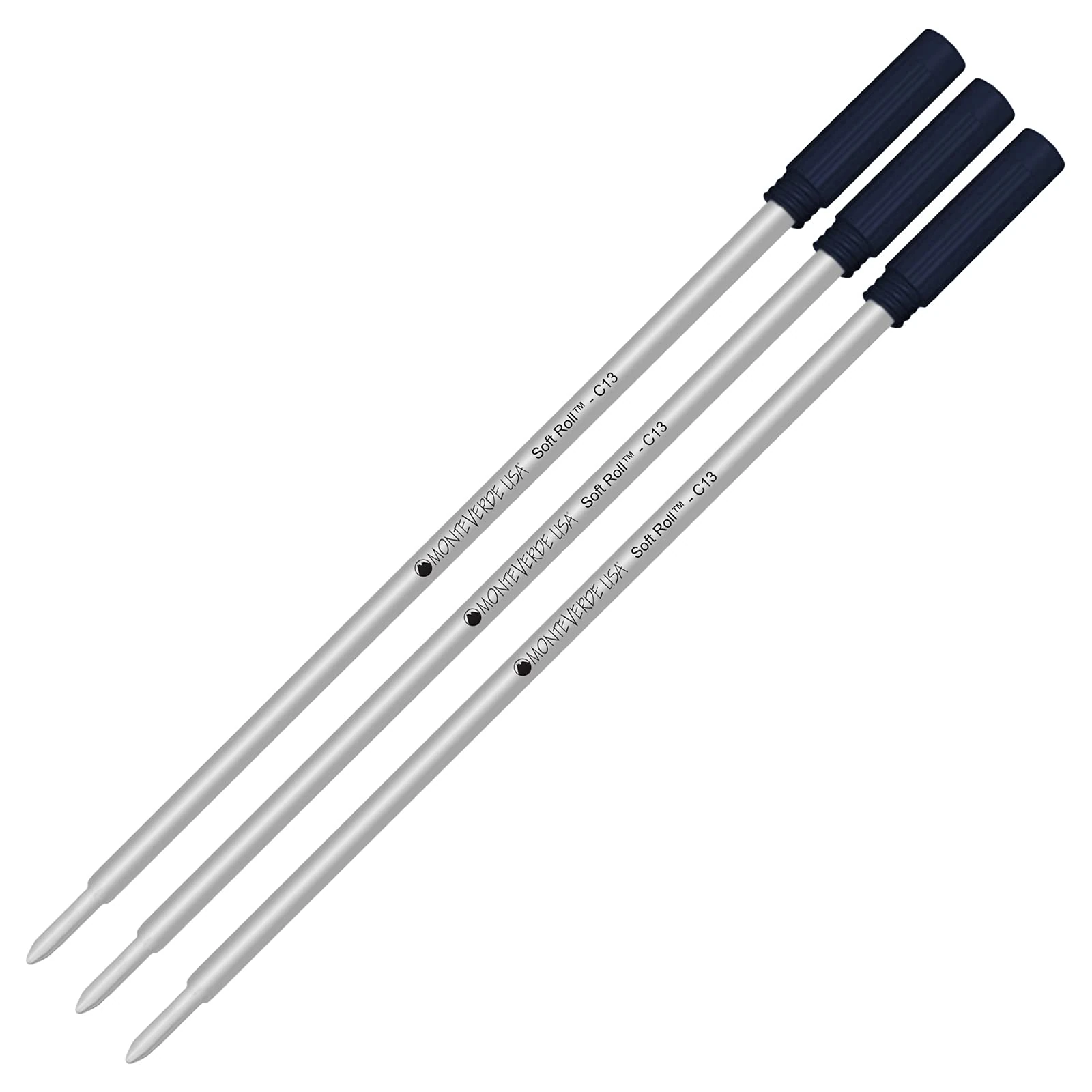3 Pack - BlueBlack Monteverde Soft Roll Ballpoint for Cross Ballpoint Pens