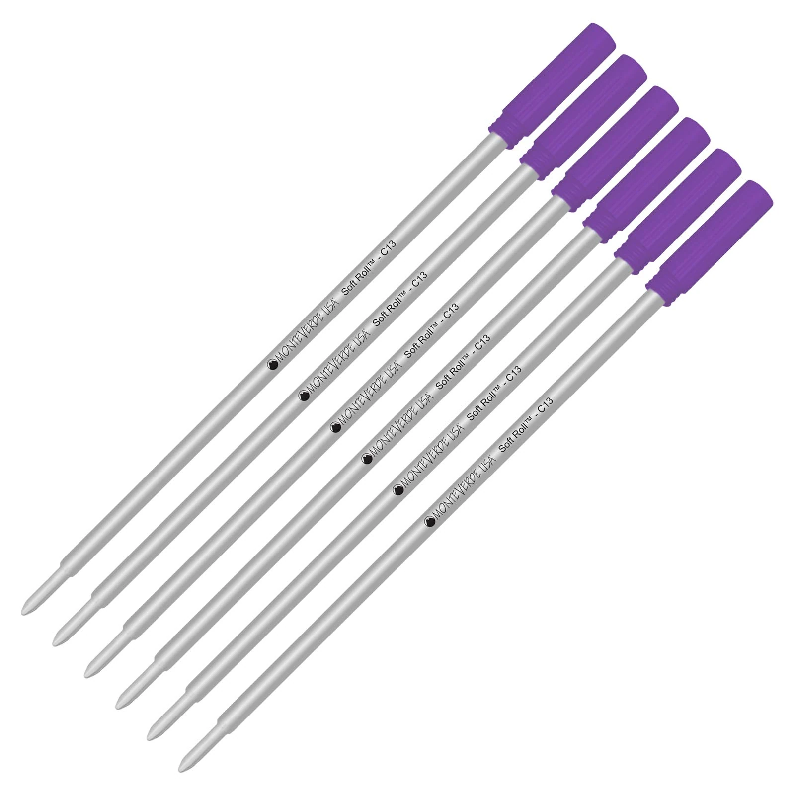 6 Pack - Purple Monteverde Soft Roll Ballpoint for Cross Ballpoint Pens