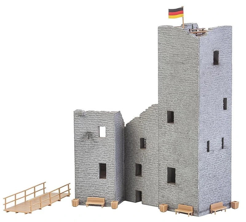 FALLER FA 130585 Castle Ruin, Accessory for Model Railway, Model Making, Grey, Brown - Image 1