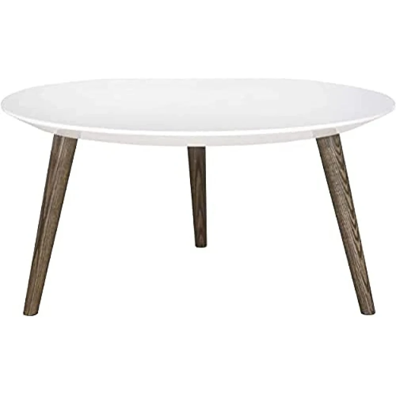 SAFAVIEH Contemporary Wooden , in White and Dark Brown, 80 X 80 X 39.87