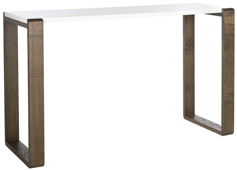 SAFAVIEH Contemporary Wooden , in White and Dark Brown, 45 X 130 X 80.01