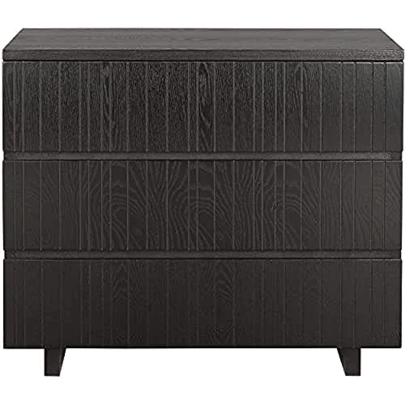 SAFAVIEH Modern Wooden Storage Chest with 3 Drawers, in Black, 65 X 40 X 55