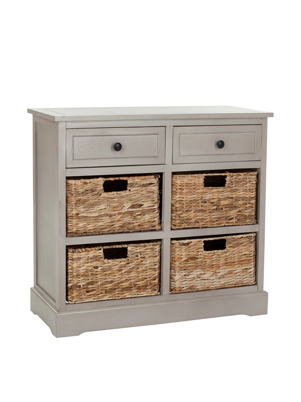 SAFAVIEH Contemporary Wooden Storage Cabinet with 3 Drawers, in Vintage Grey, 35 X 75 X 70