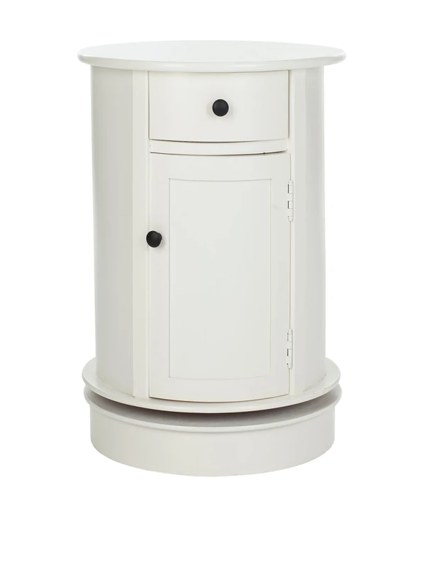 SAFAVIEH Modern Wooden Accent Table with Storage, in Distressed and Cream, 45 X 45 X 65