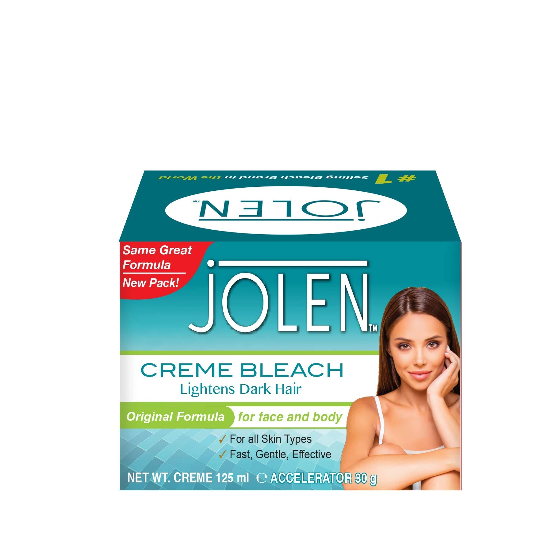 Jolen Crème Bleach Lightens Dark Hair. Original Formula for Face and Body Hair. 125ml