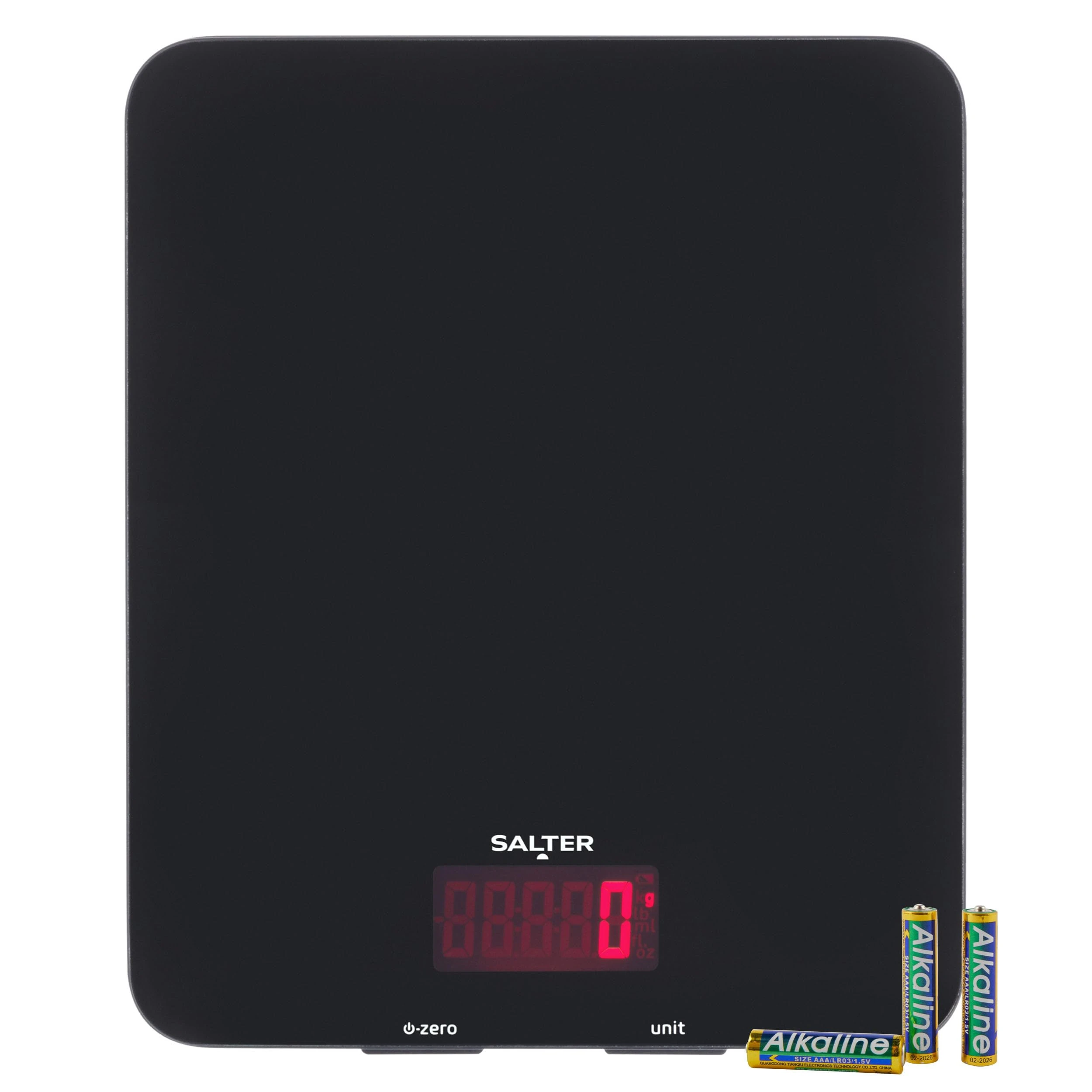 Salter Electronic Kitchen Scale – Digital Baking Scale, 10kg Capacity, Food Weighing Scale, Easy Clean Glass Platform, Add & Weigh Tare Function, Measure Liquids, Easy Read LCD Display