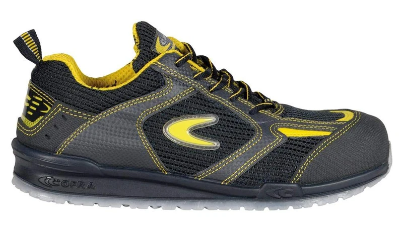 Cofra 78450-000.W41 Size 41 S1 P SRC "Carnera" Safety Shoes - Black/Yellow - EN safety certified