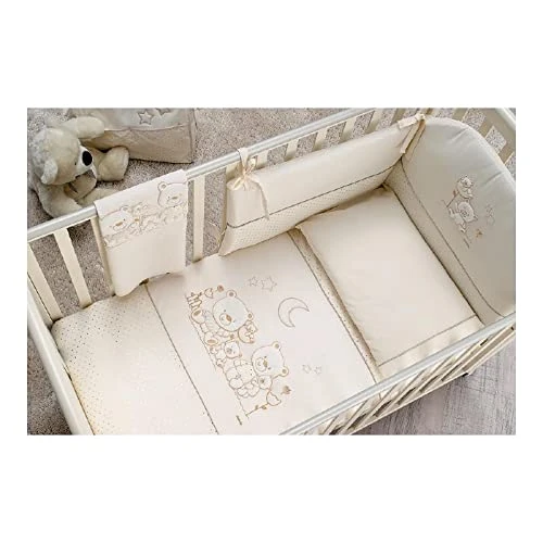 Italbaby 4 Piece Pony Happy Family Bedding Set, Ivory/White, Multi-Color, One Size