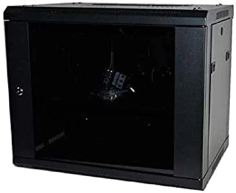 powergreen RAC-09645-HQ Cabinet Rack 9U 60 x 45 with Thermostat 2 Fans 1 Tray - Image 1