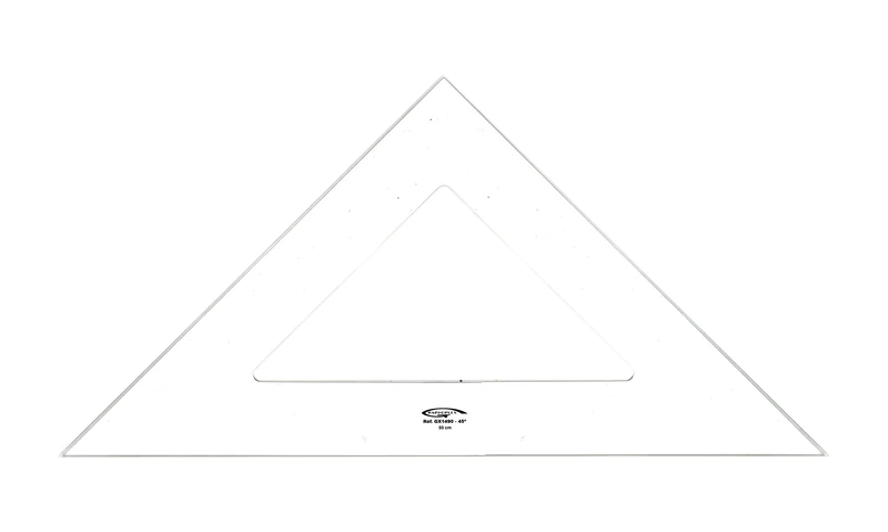 Graphoplex Set Square 45 ° 3 Edges (Clear 50 cm Transparent