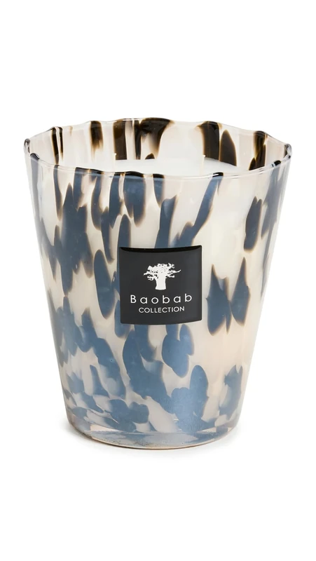 Baobab MAX16PB Pearls Black Candle, Wax Candle, 16 x 10 x 16 cm - Image 1
