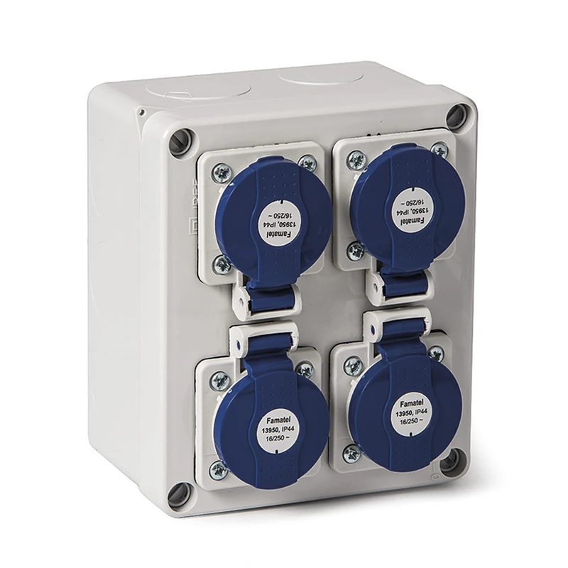 Famatel 3065 – 4 Socket Dry-Box, 2P + TT Side