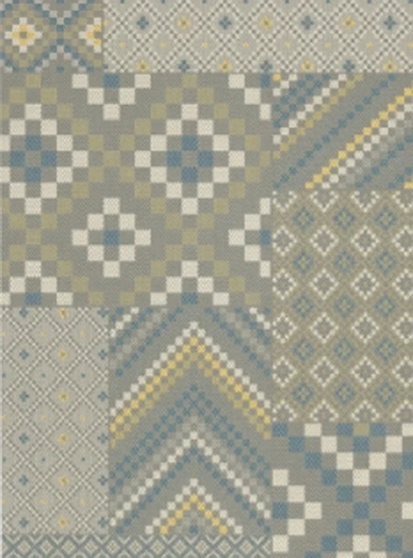 ASPECT Indulgence Rug-A Blend of Pastel Colours with Different Geometric Patterns 120x170cm, Polypropylene, Blue, 120_x_170_cm, RUG103/170