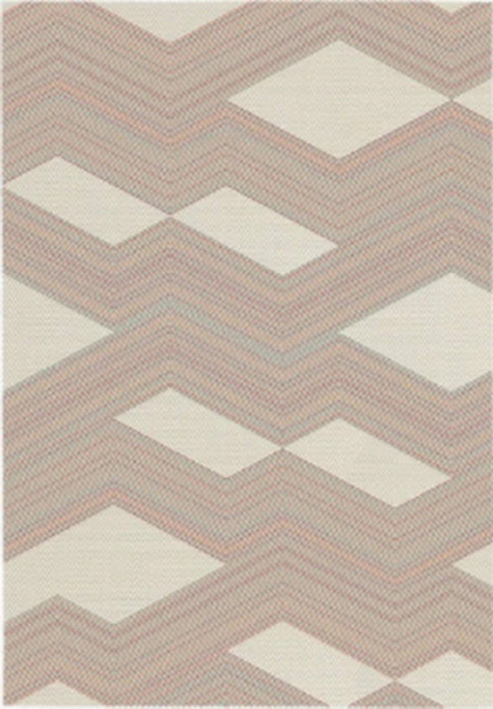 ASPECT TWIST Chevron Patterned Rug-Jagged Red and Orange Zigzag lines on a Cream background 120x170cm, Polypropylene, 120 x 170 cm, RUG104/170