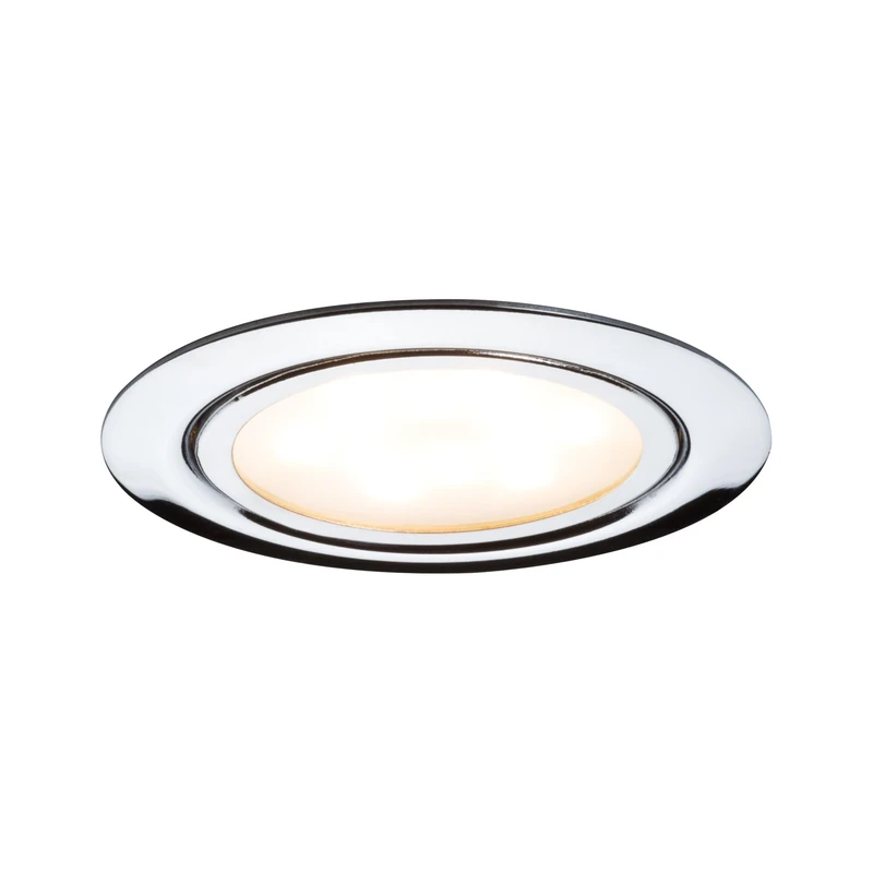 Paulmann 935.52 Furniture RL Set - LED Cabinet Light with Energy Saving Technology - Round Recessed Spotlight for Under The Cabinet - Set of 3 - Chrome