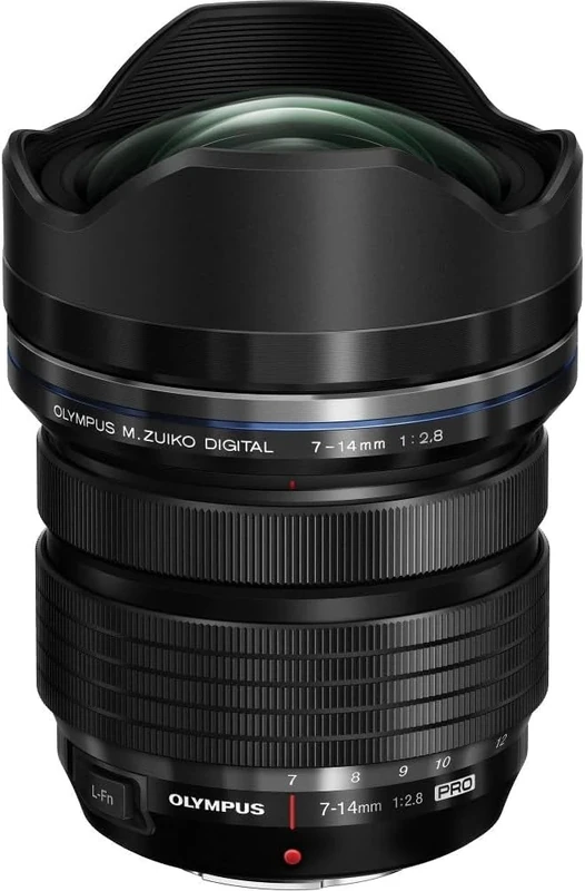 Olympus M.Zuiko Digital ED 7-14 mm F2.8 PRO Lens, Wide Angle Zoom, Suitable for All MFT Cameras (Olympus OM-D & PEN Models, Panasonic G Series), Black