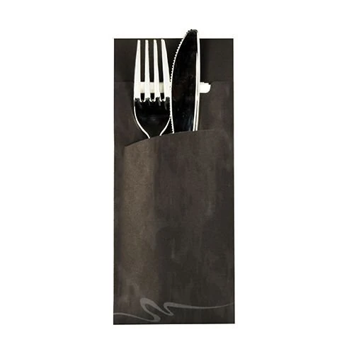 PAPSTAR Cutlery Pockets, Black, 20x8,5cm