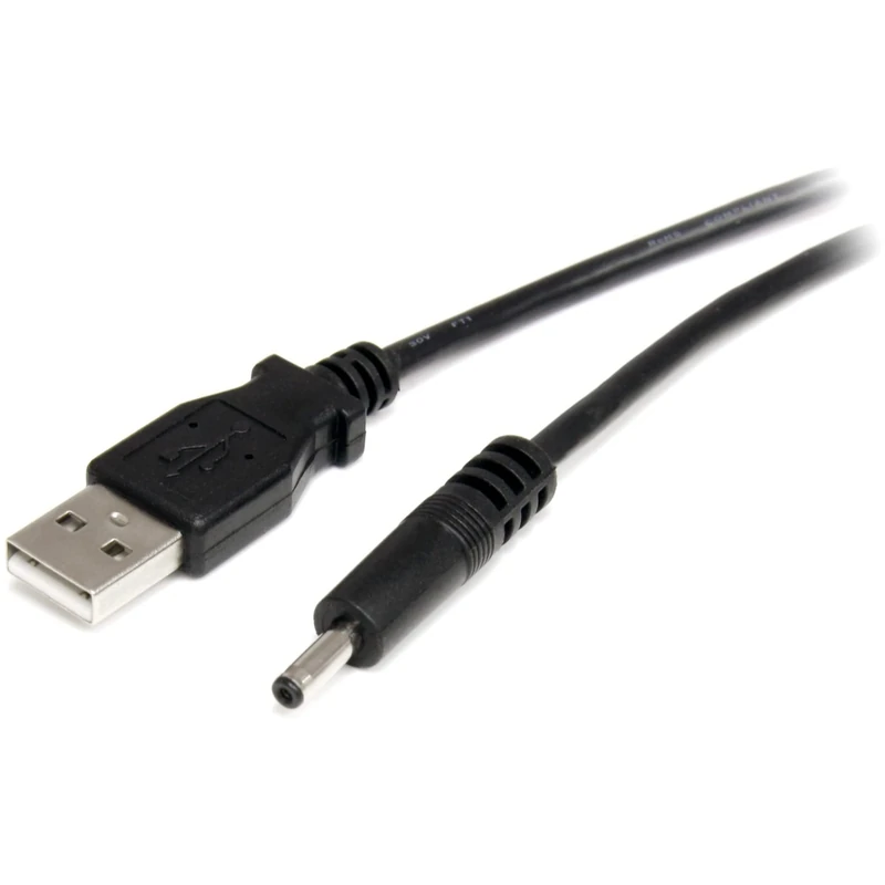 StarTech.com 2m USB to Type H Barrel Cable - USB to 3.4mm 5V DC Power Cable - USB to DC Power - 2 meter (USB2TYPEH2M) , Black