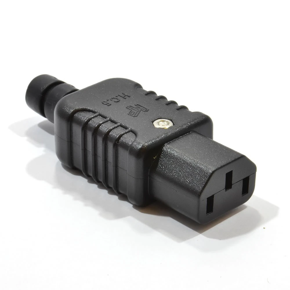Heavy Duty Rewireable IEC C13 Female Inline Socket Plug 10A 250V for Refitting on Mains Cables