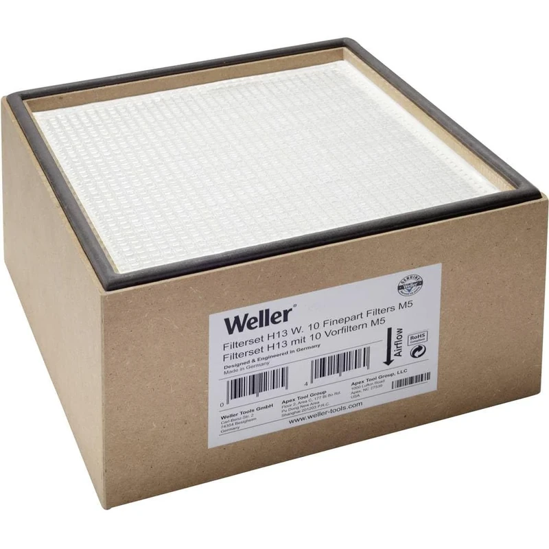 Weller T0058762701 Compact Filter Including Particle Filter H13 and Granular Activated Carbon Filter with 10 Pre-Filters M5 for Zero Smog 2, Zero Smog EL, WFE 2ES / CS Fume Extraction Units
