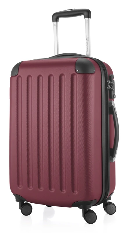 HAUPTSTADTKOFFER - Spree - Carry on luggage Suitcase Hardside Spinner Trolley Expandable 55 cm TSA, Burgundy