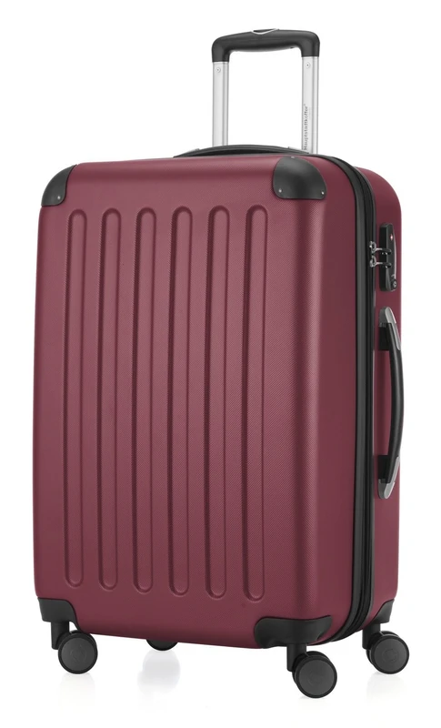 HAUPTSTADTKOFFER - Spree - Luggage Suitcase Hardside Spinner Trolley Expandable 65 cm TSA, Burgundy