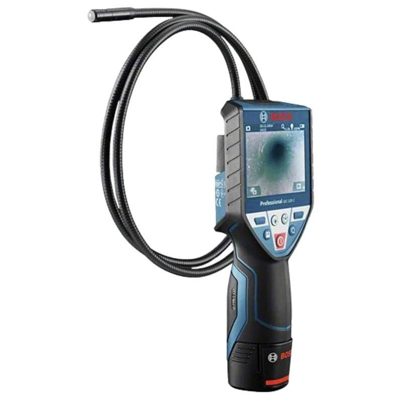 Bosch Professional 12V System Inspection Camera GIC 120 C (12V battery + charger, cable length: 120 cm, display: 3.5’’, in L-Boxx)
