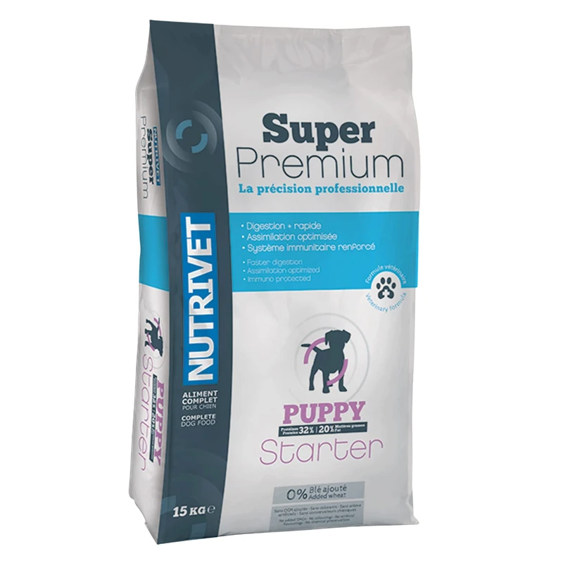 Nutrivet - Super Premium - Puppy - Wheat Free Dry Food - Puppy - Rich in Animal Protein - 15 kg