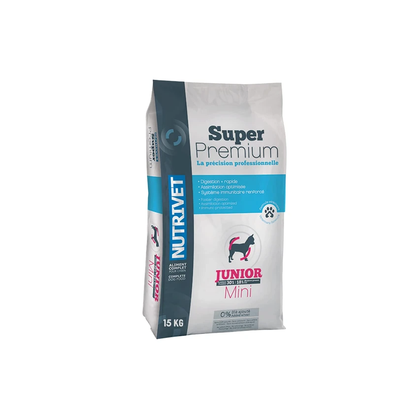 Nutrivet - Super Premium - Junior Mini - Wheat Free Dry Food - Puppy - High in Animal Protein - 15 kg
