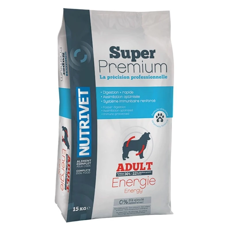 Nutrivet - Super Premium - Adult Energy - Wheat Free Dry Food - Dog - Rich in Animal Protein - 15 kg - Image 1