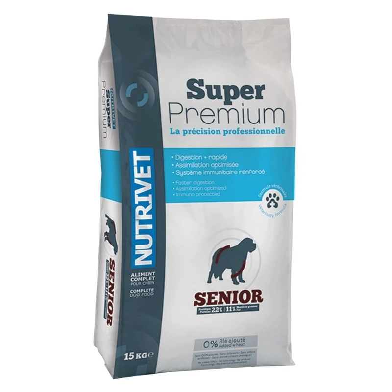 Nutrivet - Super Premium - Adult Senior - Wheat Free Dry Food - Dog - High in Animal Protein - 15 kg