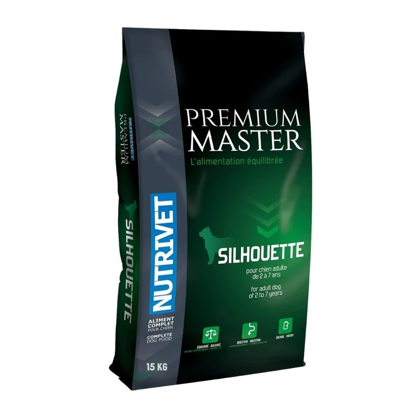 NUTRIVET - Premium Master Silhouette - Sterilized or Overweight Adult Dog Food - Chicken & Rice - 15 kg - Image 1