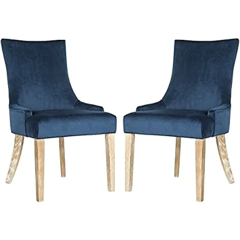 SAFAVIEH Set of 2 Bohemian Upholstered Chairs, in Navy