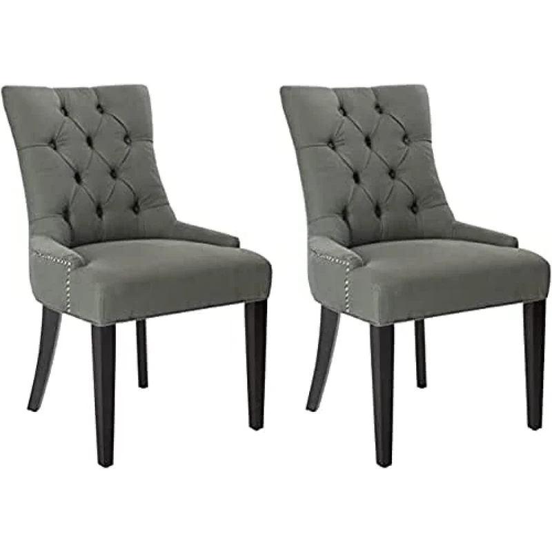 SAFAVIEH Set of 2 Modern Upholstered Chairs, in Navy
