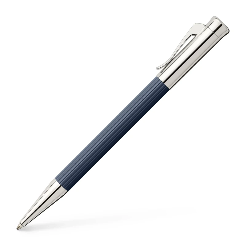 Graf von Faber-Castell Tamitio Metal Barrel Ballpoint Pen Fluted Filling System Original Ballpoint Pen Refill – Dark Blue