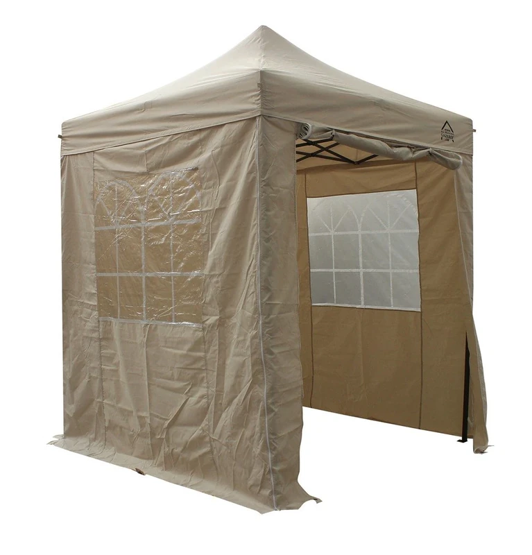 All Seasons Gazebos 2x2m Heavy Duty Fully Waterproof Pop up Gazebos and 4 Premium Side Walls - Beige