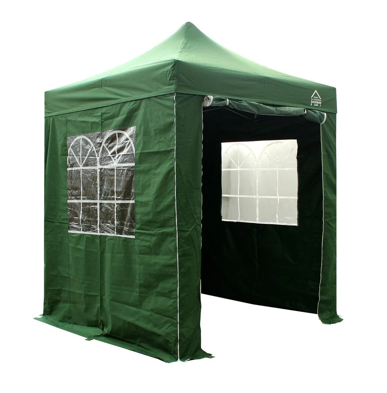 All Seasons Gazebos 2x2m Heavy Duty Fully Waterproof Pop up Gazebos and 4 Premium Side Walls - Green