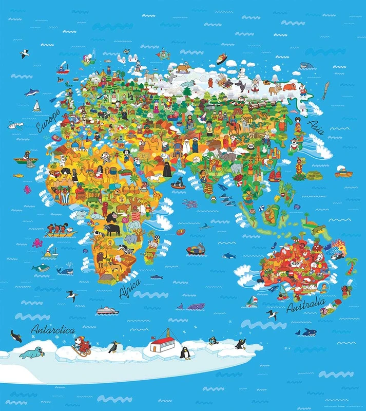 AG DESIGN FTNXL 2540 2 Parts Non-Woven Kids Vendula Giant Wall Poster, Multi-Colour, 180 x 202 cm