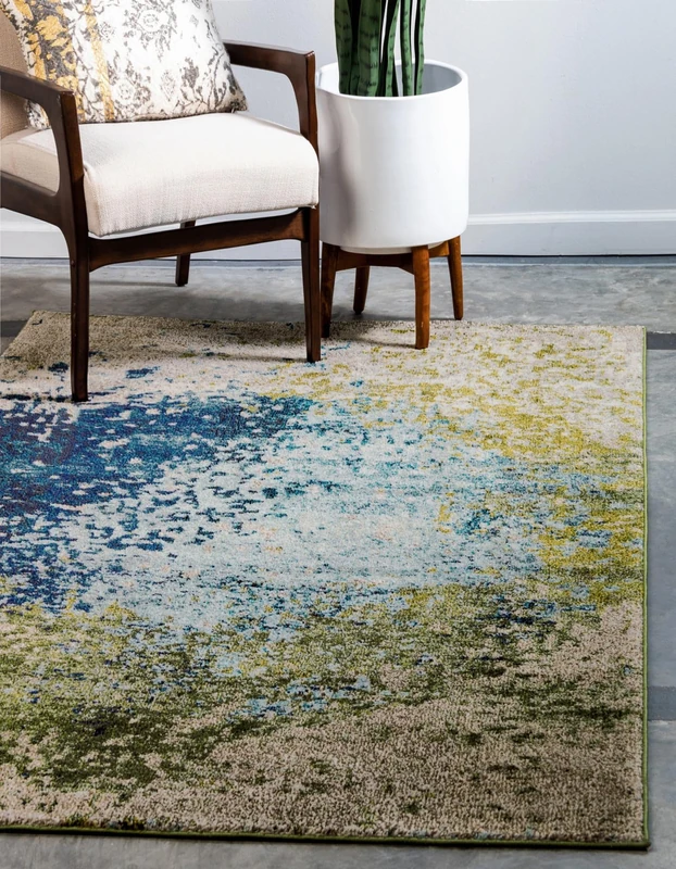 Unique Loom Estrella Collection Colourful Abstract Blue Rug 155 x 244 cm