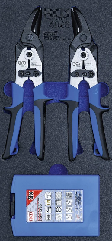 BGS 4026 | Tool Tray 1/3: Metal Shears, Step Drill | 5 pcs.