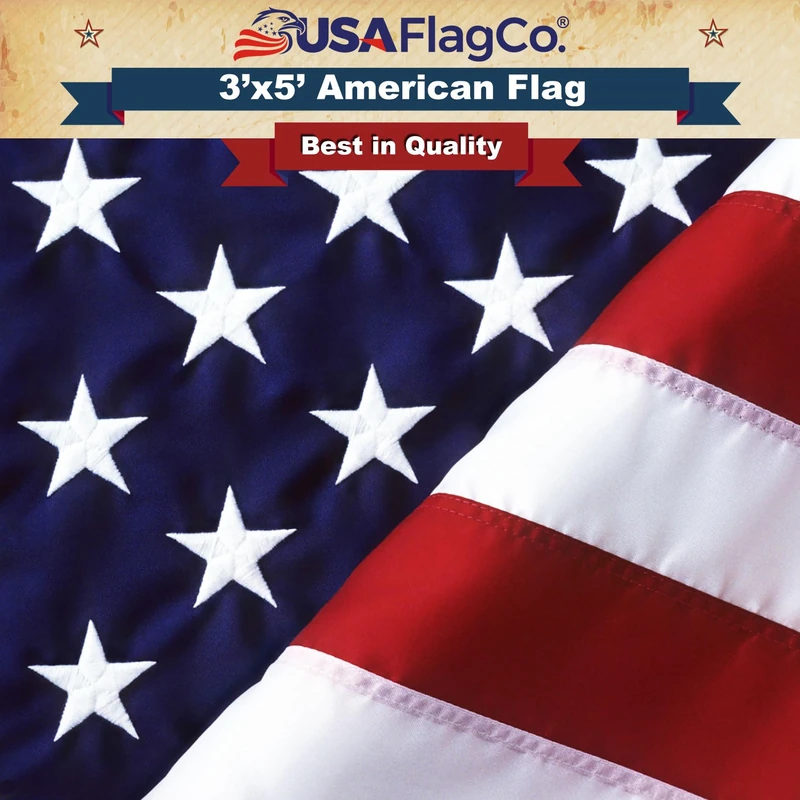 American Flag by USA Flag Co. is 100% American Made: The Best 3x5 Embroidered Stars and Sewn Stripes, Made in the USA (3 by 5 Foot)