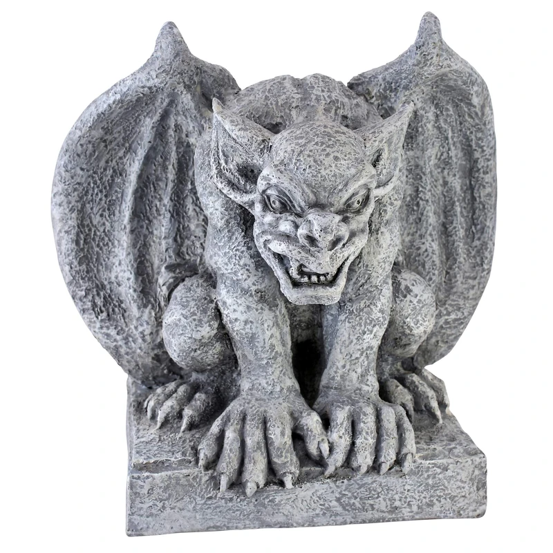 Design Toscano AL52694 Gomorrah the Gargoyle Gothic Decor Statue, 28 cm, Polyresin, Greystone
