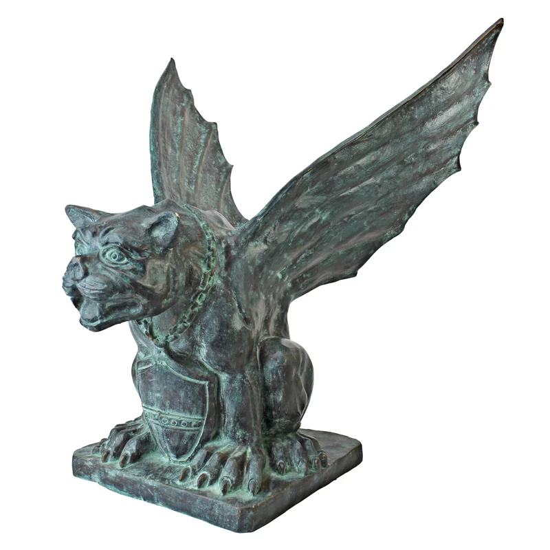 Design Toscano Winged Gargoyle of Naples Bronze Garden Statue